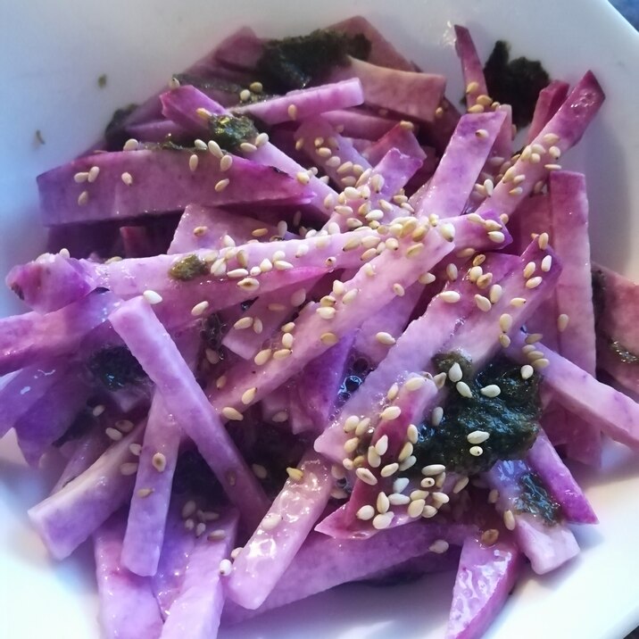 紫山芋の梅海苔和え